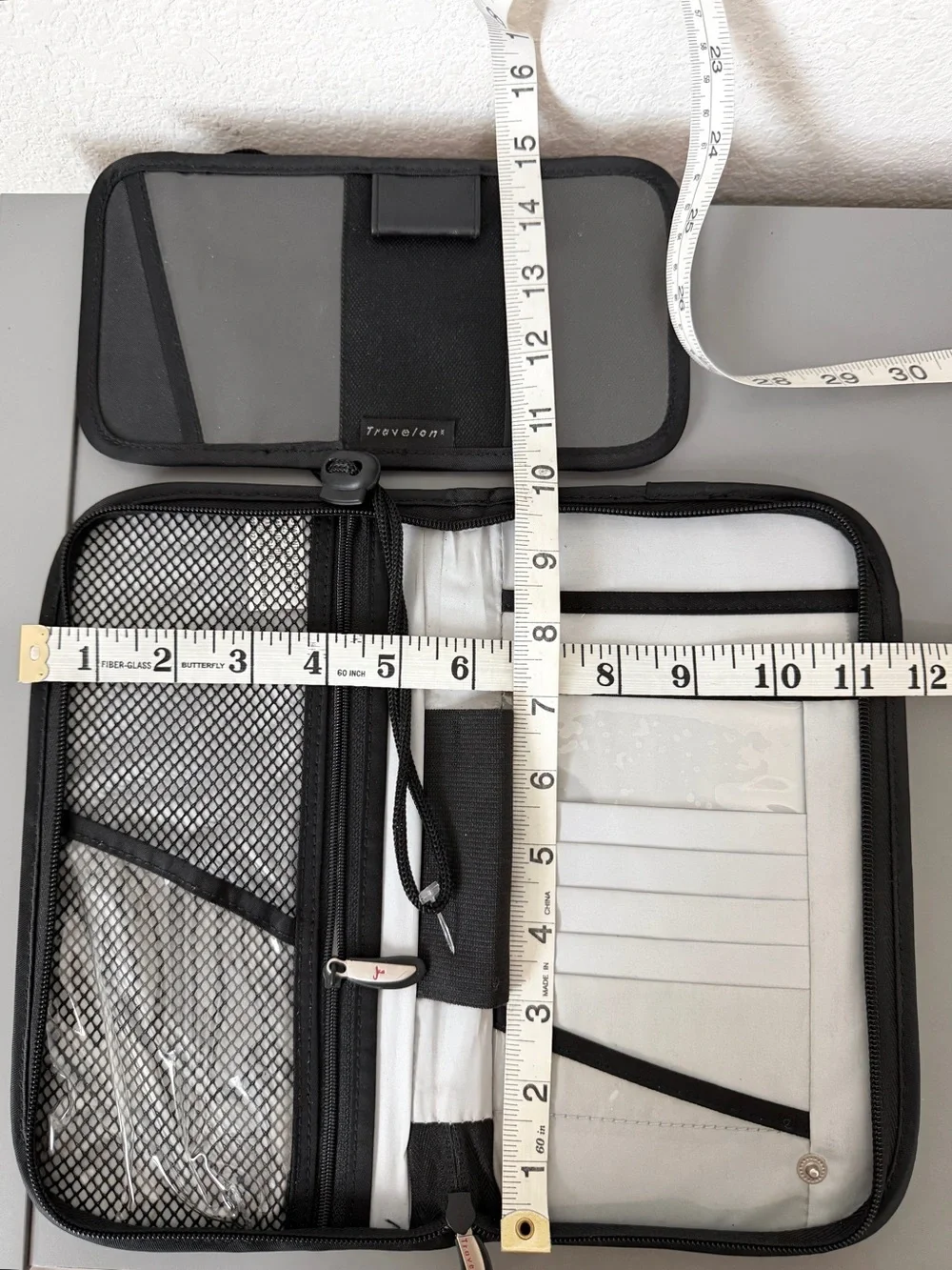 Travelon Black Document Passport Travel Organizer with Hanging ID Holder